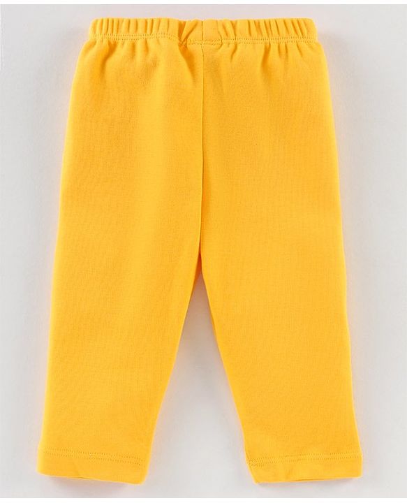 Babyhug Cotton Full Length Solid Color Lounge Pant - Yellow