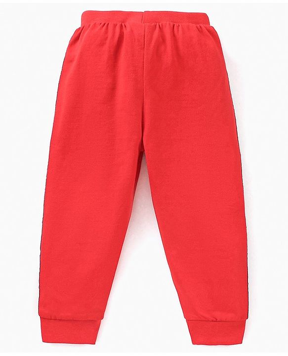 Babyhug Cotton Full Length Lounge Pants Text Print Pack of 2 - Navy Blue Red