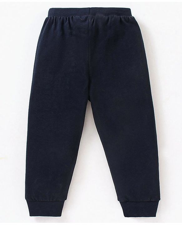 Babyhug Cotton Full Length Lounge Pants Text Print Pack of 2 - Navy Blue Red