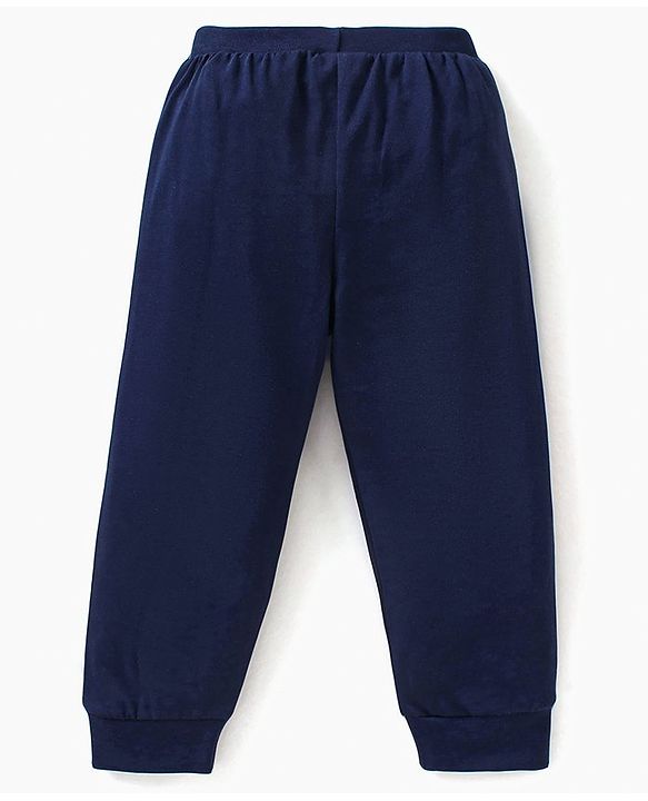 Babyhug Cotton Full Length Lounge Pants Panda Face Print Pack of 2 - Navy Blue