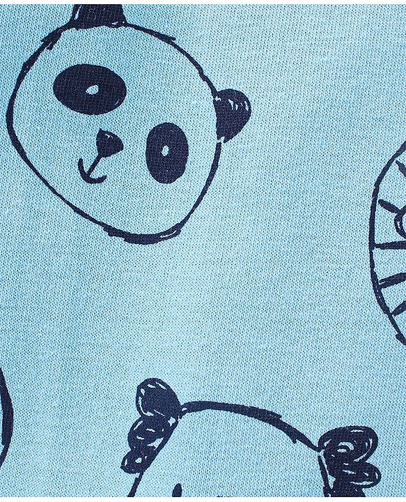 Babyhug Cotton Full Length Lounge Pants Panda Face Print Pack of 2 - Navy Blue