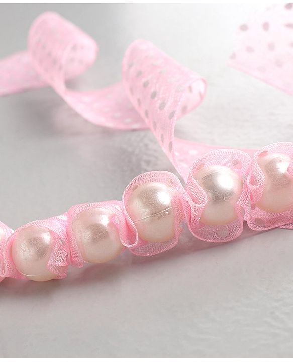 Babyhug Free Size Pearl Necklace with Bracelet Set Pack - Pink