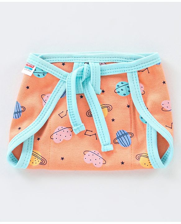 Babyhug Interlock Dyed Printed Cloth Nappies Extra Small Set of 5 - Multicolour
