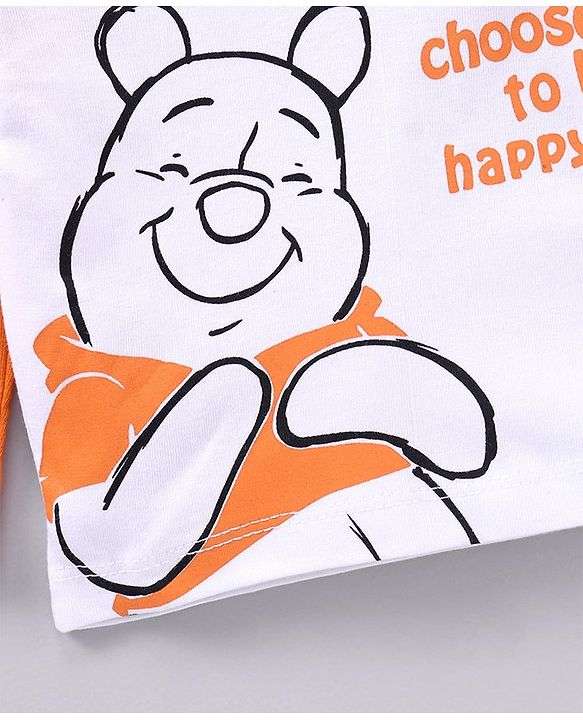 Babyhug Full Sleeves T-shirt Winnie the Pooh Print - Orange White