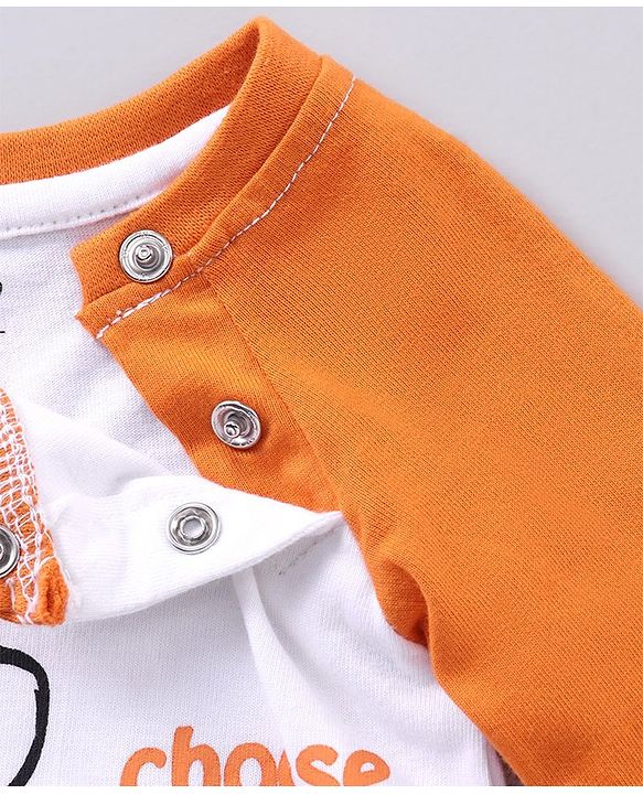 Babyhug Full Sleeves T-shirt Winnie the Pooh Print - Orange White