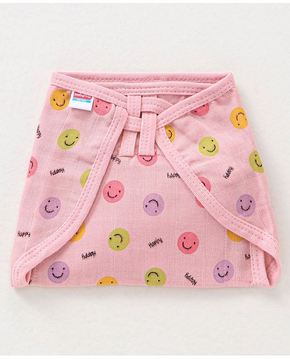 Babyhug Muslin Cotton Dyed Printed Cloth Nappies Extra Small Set of 5 - Multicolour