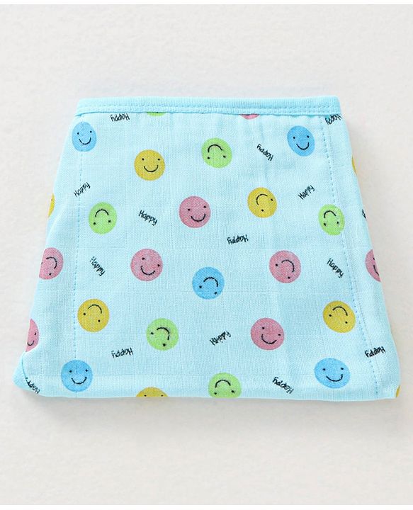 Babyhug Muslin Cotton Dyed Printed Cloth Nappies Extra Small Set of 5 - Multicolour