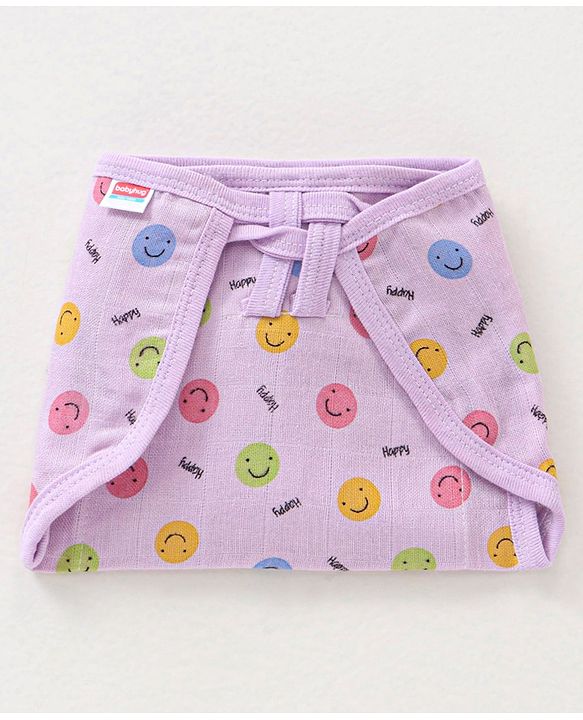 Babyhug Muslin Cotton Dyed Printed Cloth Nappies Extra Small Set of 5 - Multicolour