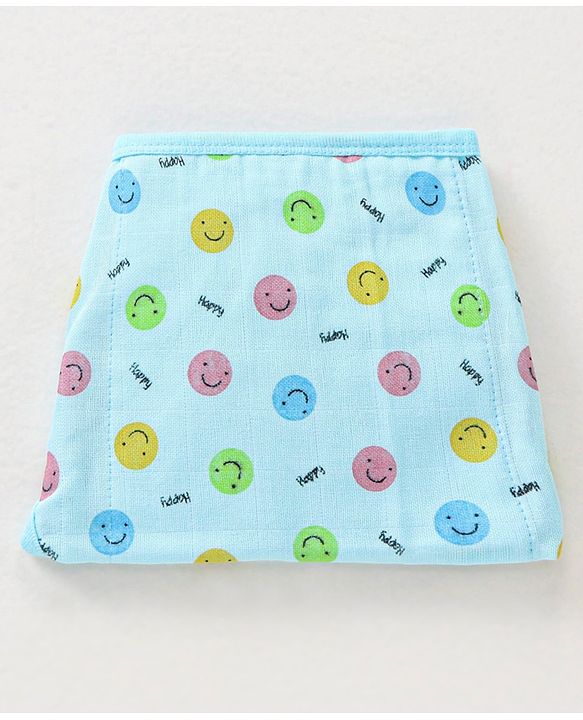Babyhug Muslin Cotton Dyed Printed Cloth Nappies Extra Small Set of 12 - Multicolour