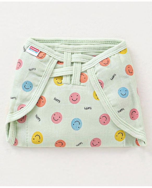 Babyhug Muslin Cotton Dyed Printed Cloth Nappies Extra Small Set of 12 - Multicolour