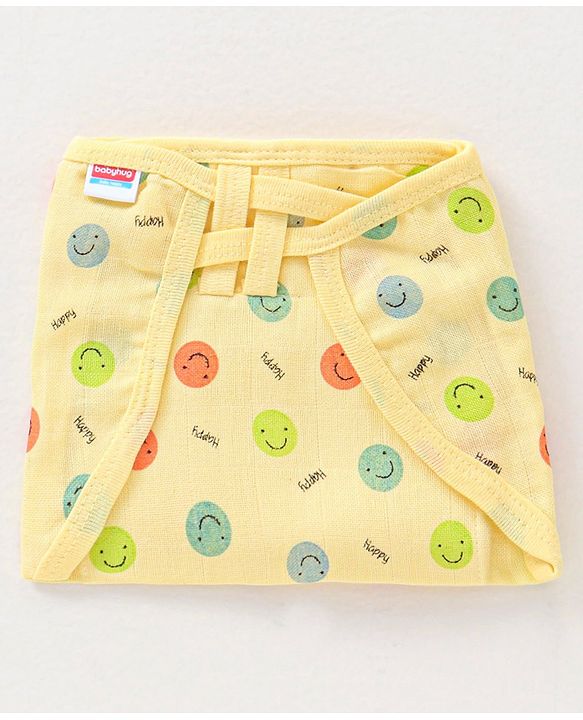 Babyhug Muslin Cotton Dyed Printed Cloth Nappies Extra Small Set of 12 - Multicolour