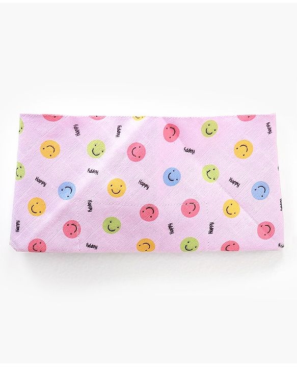 Babyhug Muslin Cloth Nappy Smiley Print Large Set Of 5 - Multicolor