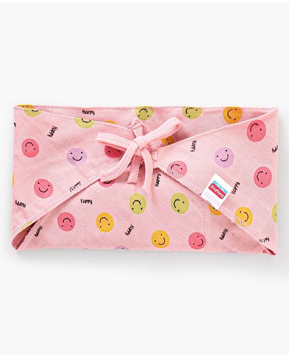 Babyhug Muslin Cloth Nappy Smiley Print Large Set Of 5 - Multicolor
