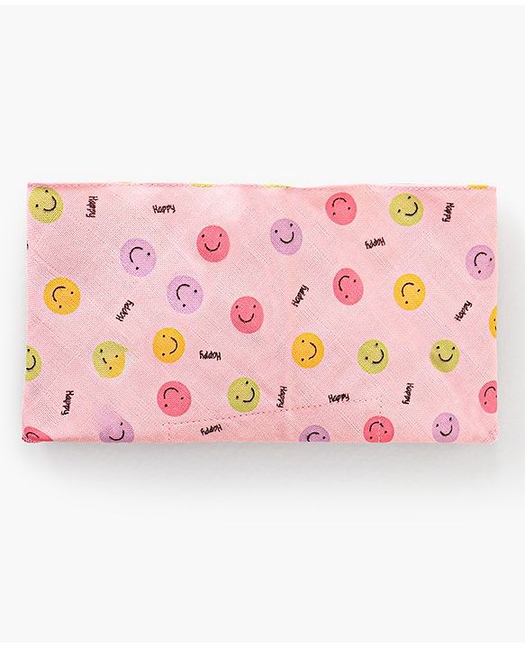 Babyhug Muslin Cloth Nappy Smiley Print Large Set Of 5 - Multicolor