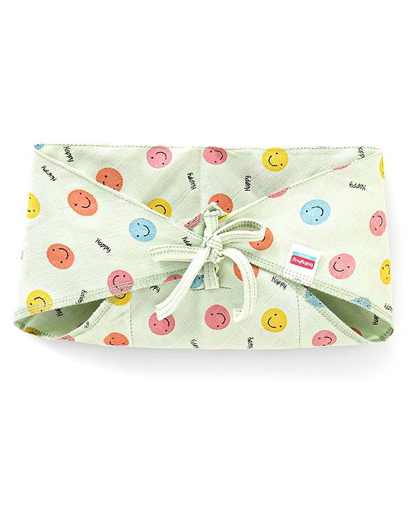 Babyhug Muslin Cloth Nappy Smiley Print Large Set Of 5 - Multicolor
