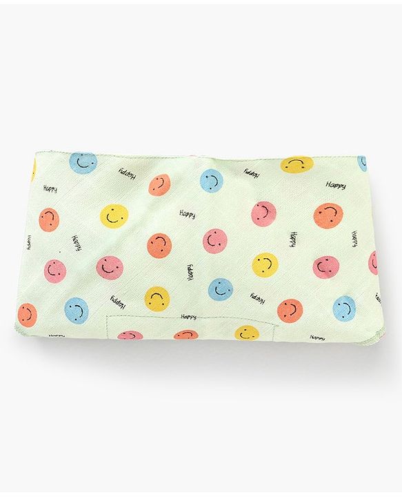 Babyhug Muslin Cloth Nappy Smiley Print Large Set Of 5 - Multicolor