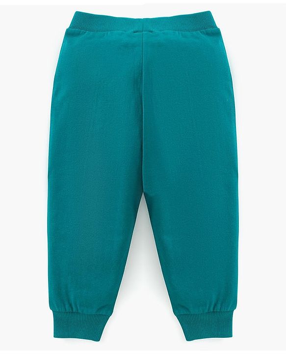 Babyhug Cotton Full Length Lounge Pant Text Print - Green