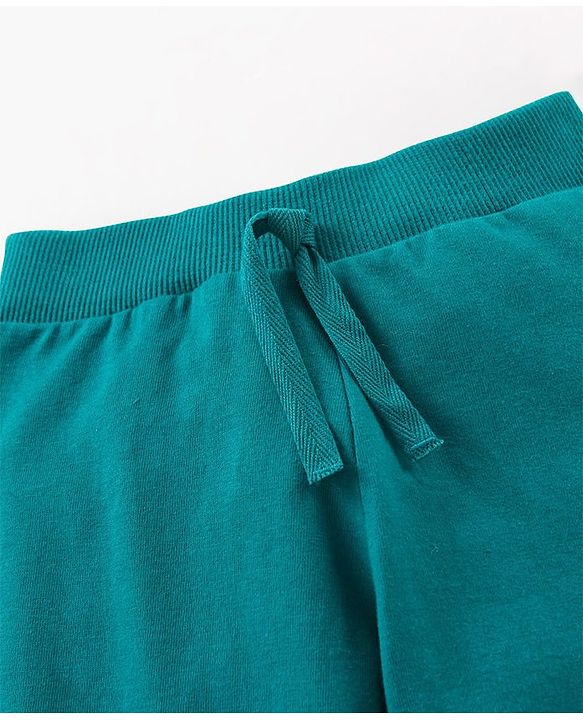 Babyhug Cotton Full Length Lounge Pant Text Print - Green