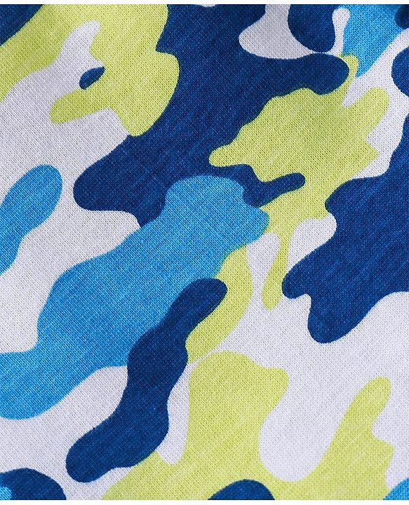 Babyhug Cotton Knit Full Length Solid &   Camouflage Printed Lounge Pants Pack Of 3 - Multicolour