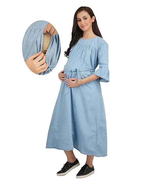 Buy online Denim Maternity Wear from clothing for Women by House Of Napius  for ₹2270 at 13% off | 2024 Limeroad.com
