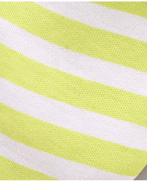 Babyhug 100 % Cotton Cap Mittens and Booties Stripes Print Green - Diameter 12 cm