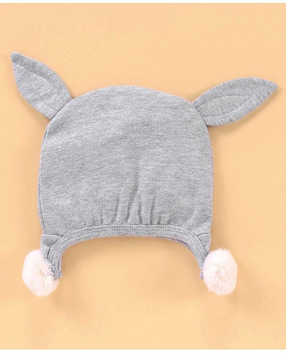 Babyhug Cap Bunny Design Grey - Diameter 14.5 cm