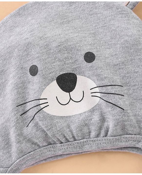 Babyhug Cap Bunny Design Grey - Diameter 14.5 cm