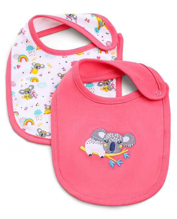 Babyhug Cotton Snap Buttons Closure Bear Print Pack of 2 - Blue & White
