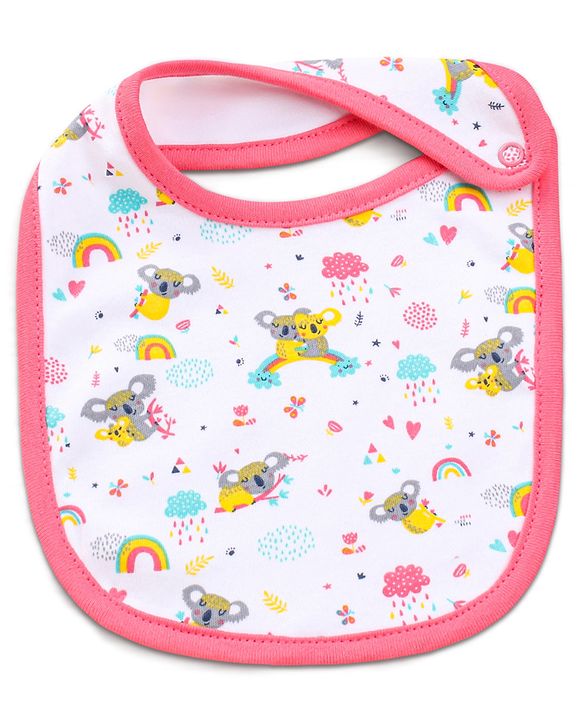 Babyhug Cotton Snap Buttons Closure Bear Print Pack of 2 - Blue & White