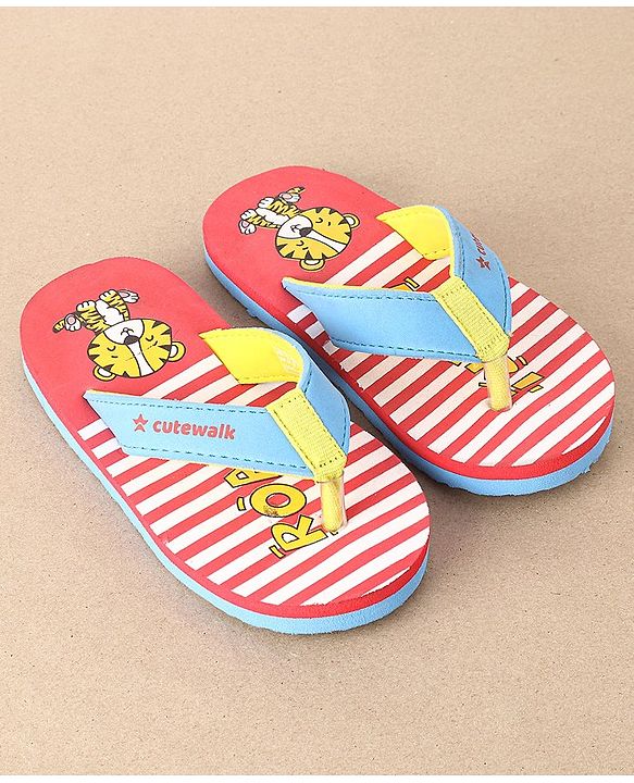 Cute Walk by Babyhug Flip Flops Tiger Print - Pink