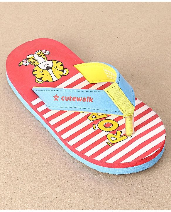 Cute Walk by Babyhug Flip Flops Tiger Print - Pink