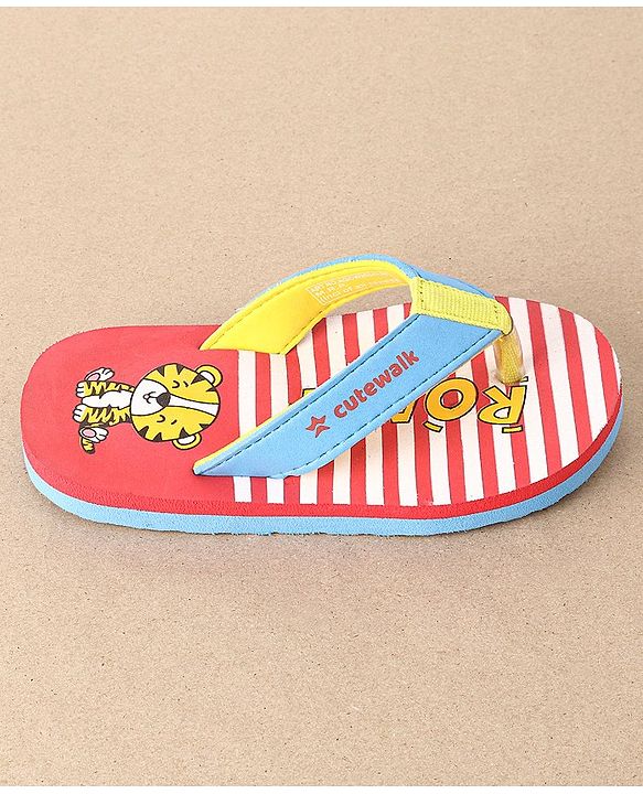 Cute Walk by Babyhug Flip Flops Tiger Print - Pink