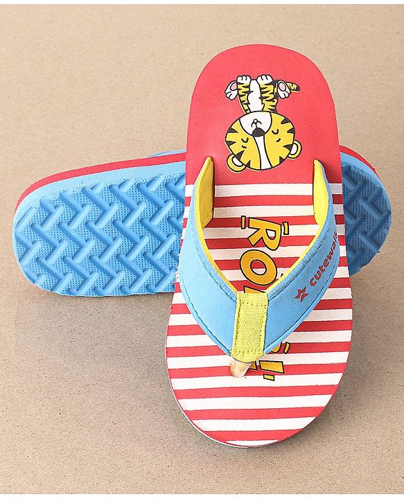 Cute Walk by Babyhug Flip Flops Tiger Print - Pink