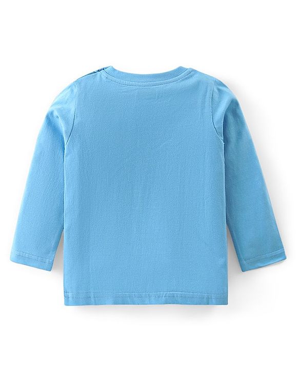 Babyhug Cotton Knit Full Sleeves Bear Printed Night Suit -  Blue