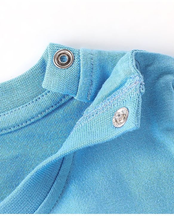 Babyhug Cotton Knit Full Sleeves Bear Printed Night Suit -  Blue