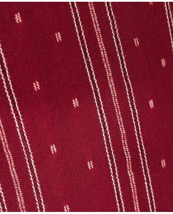 Babyhug Three Fourth Sleeve Handloom Stripe Kurta With Dobby Dhoti- MaroonBabyhug Three Fourth Sleeve Handloom Stripe Kurta With Dobby Dhoti- Maroon
