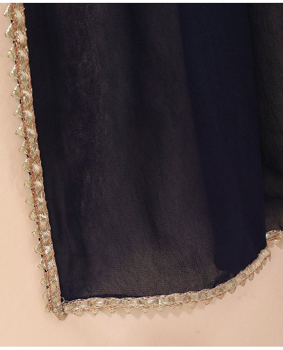 Babyhug Sleeveless Choli & Lehenga Set with Dupatta Thread Work - Blue