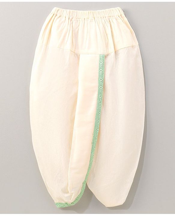Babyhug Full Sleeves Kurta And Dhoti Thread Embroidery - Green & White