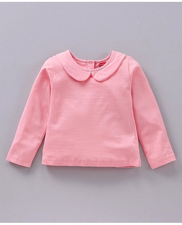 Babyhug Full Sleeves T-shirt and Dungaree Set Floral Print - Pink Off White