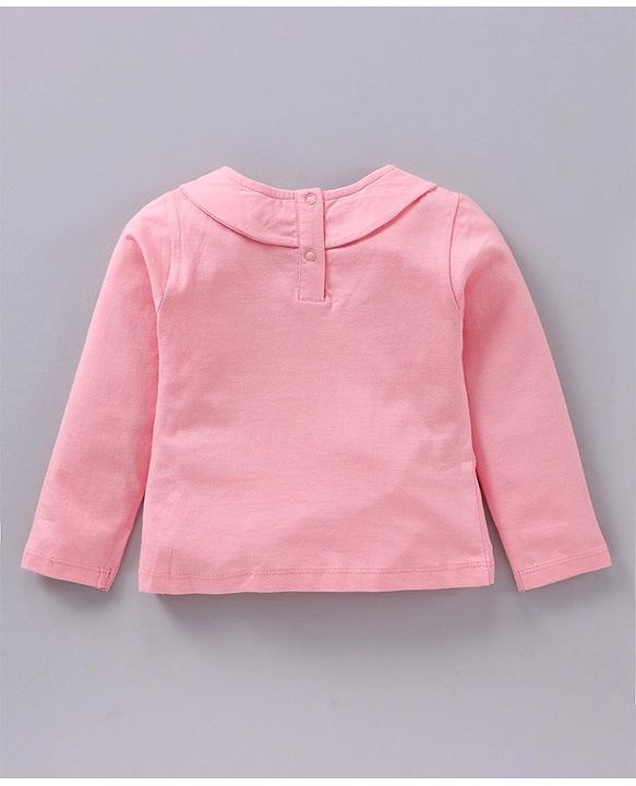 Babyhug Full Sleeves T-shirt and Dungaree Set Floral Print - Pink Off White