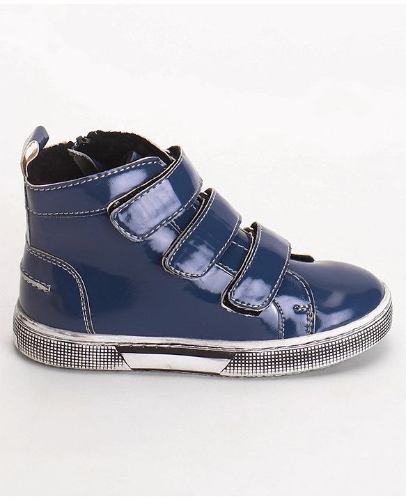 Pine Kids Winter Boots With Velcro & Zip Closure - Blue
