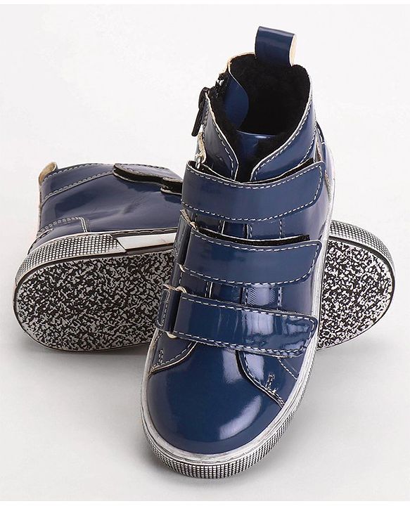 Pine Kids Winter Boots With Velcro & Zip Closure - Blue