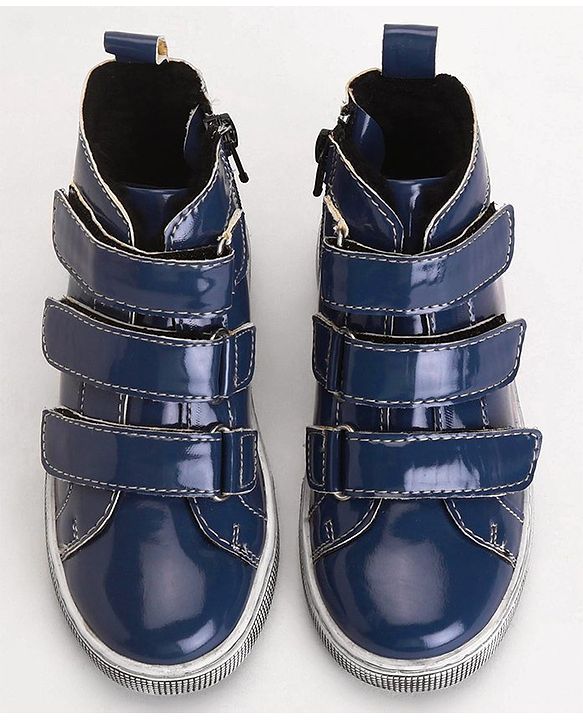 Pine Kids Winter Boots With Velcro & Zip Closure - Blue
