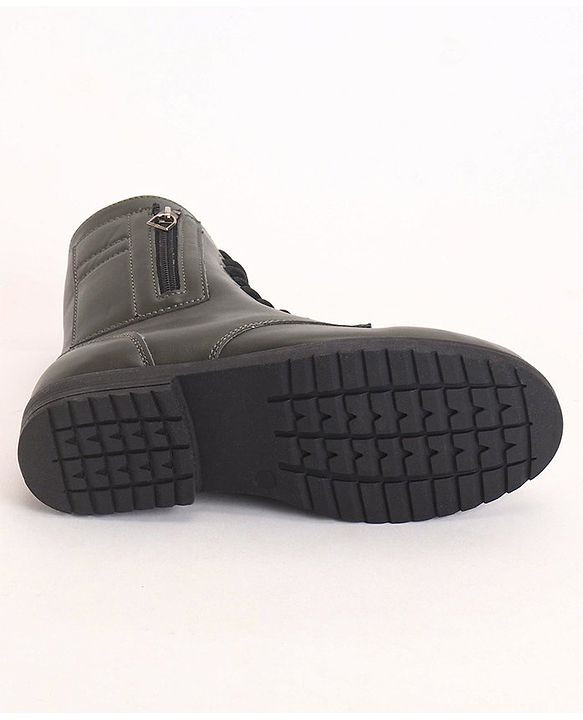 Pine Kids Winter Boots With Zipper & Lace Closure - Green