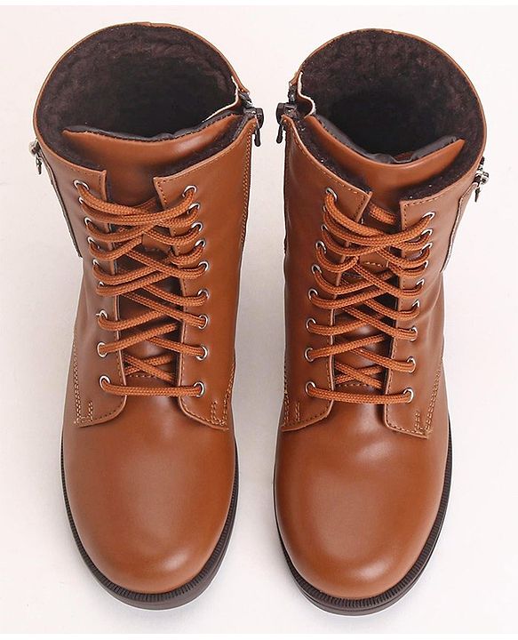 Pine Kids Winter Boots With Zipper & Lace Closure - Green