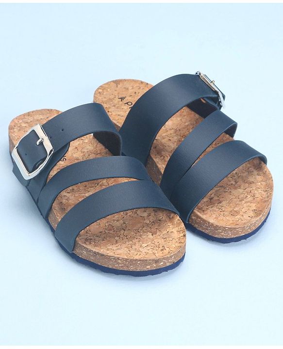 Pine Kids Slip On Sandals with Cork Footbed - Navy