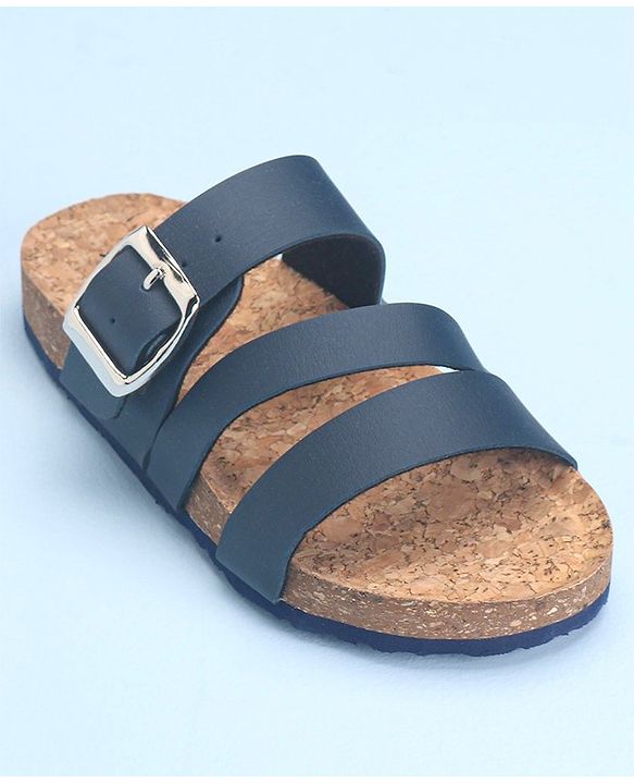 Pine Kids Slip On Sandals with Cork Footbed - Navy