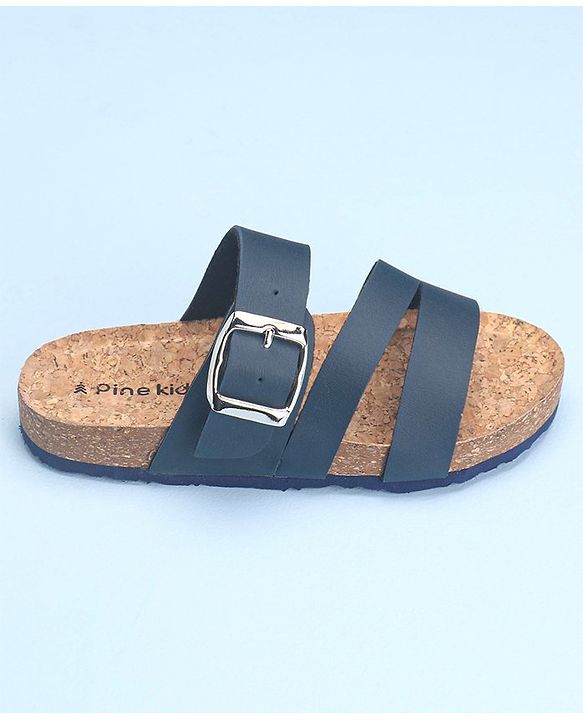 Pine Kids Slip On Sandals with Cork Footbed - Navy
