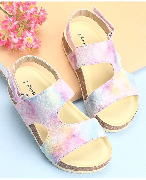 Pine Kids Velcro Closure Sandal Marble Print - Multicolour