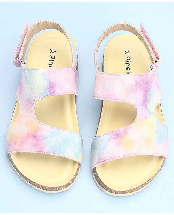 Pine Kids Velcro Closure Sandal Marble Print - Multicolour
